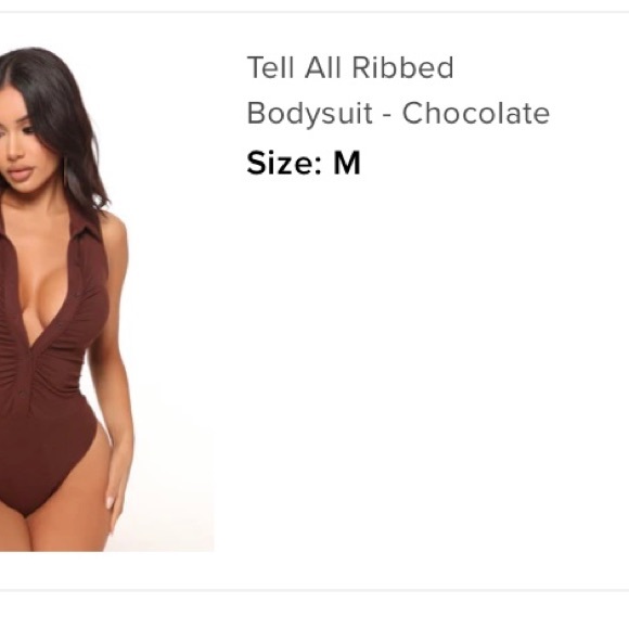 Ribbed Chocolate Bodysuit - Picture 5 of 5